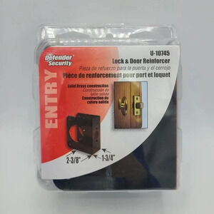 Defender Security Lock and Door Reinforcer U-10745 Bronze 2 3/8 in. x 1 3/4 in.